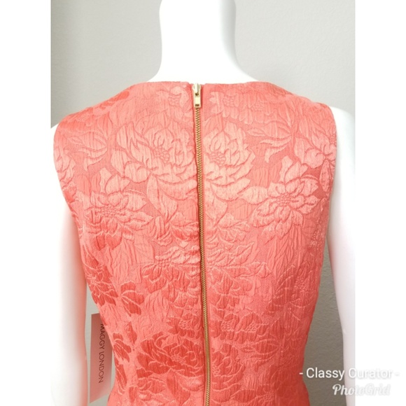 NWT MAGGY LONDON coral jaquard  dress - Picture 6 of 6